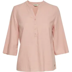 Klassische Bluse OXMO "Bluse OXAnea", Damen, Gr. 38, rot (coral cloud), Obermaterial: 55% Leinen LI. 45% Viskose CV., Blusen