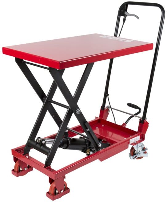 Chariot à ciseaux à plate-forme élévatrice STIER, charge max. 150 kg, plateforme 700 x 450 mm, avec poiignée repliable, table élévatrice mobile (903073)