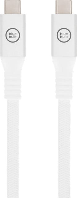 BlueBuilt USB-C naar USB-C kabel 240W, 2m, Nylon, Wit
