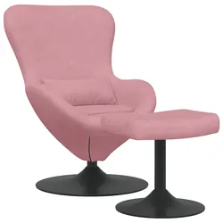 vidaXL Eierstuhl mit Fußhocker Rosa 63 x 73 x 90 cm Samt