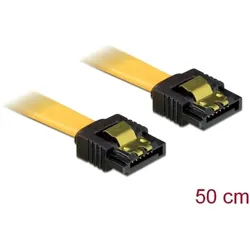 DELOCK SATA-Kabel SATA -> SATA St/St 0.50m gelb Clips