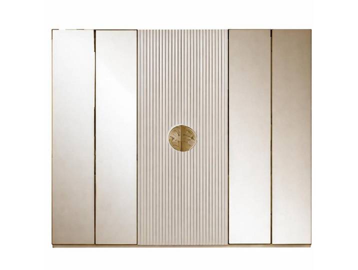 JVmoebel Kleiderschrank Eleganter Kleiderschrank mit goldenen Medaillons und Spiegeln