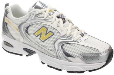 New Balance 530 Athletic in Silver Metallic/Sea Salt/Apollo Gold, Size 9.5 D, Fabric