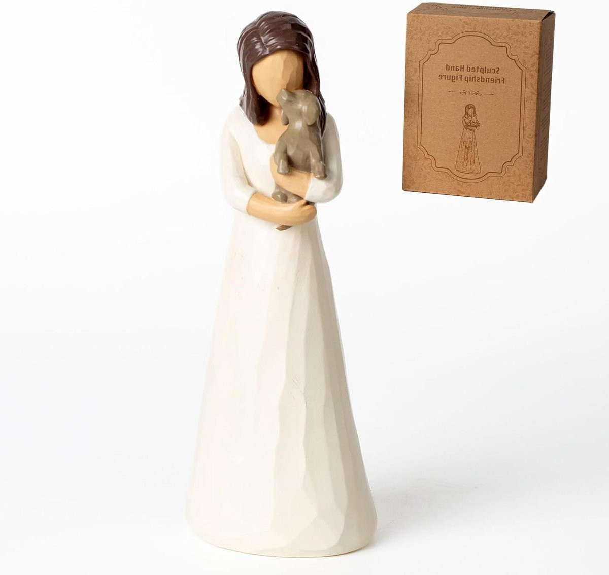Vriendschap Figuur - Wit Verzamelbeeldje van een Teder Meisje voor Decoratie in Huis