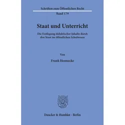 Staat und Unterricht., Fachbücher von Frank J. Hennecke, Frank Hennecke