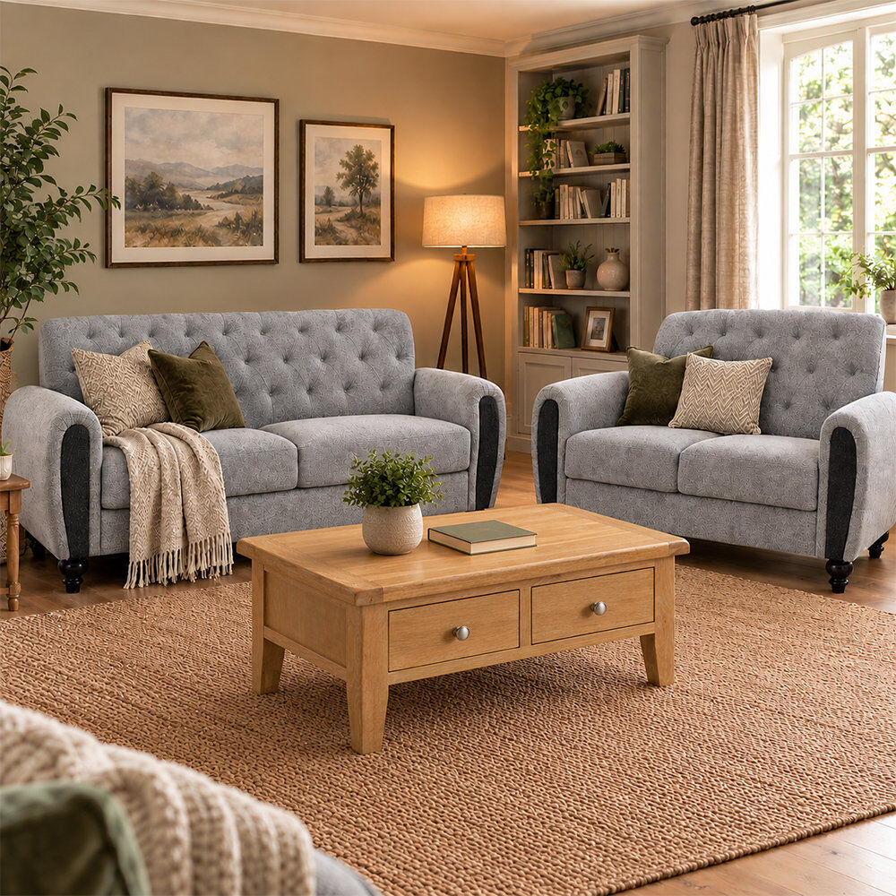 Ebern Designs Johnstone 2 Piece Sofa Set Gray 2