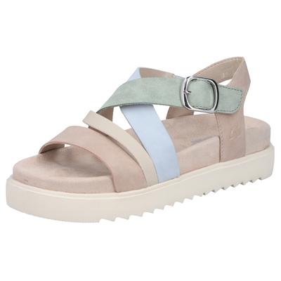 Plateausandale RIEKER, Damen, Gr. 41, Synthetik, bunt (pastellfarben), Lederimitat, Schuhe, Sandalette, Urlaubsschuh, Sommerschuh mit Klett-Riemchen