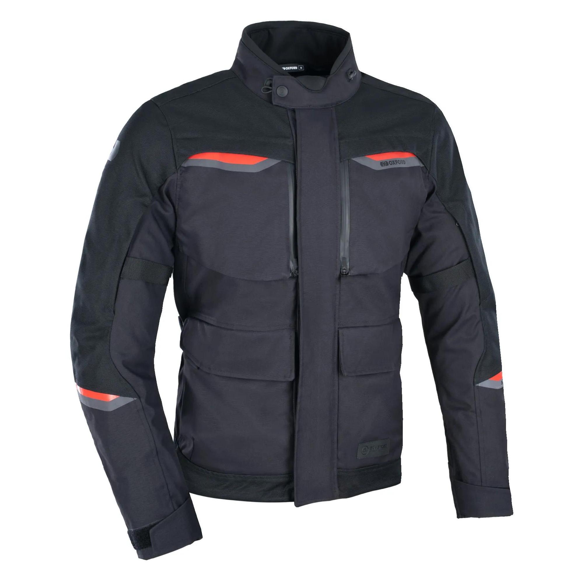 Oxford Herren Mondial 2.0 Dry2Dry Laminat Motorradjacke, Tech-Schwarz, S (Herren, S) (TM221101S)