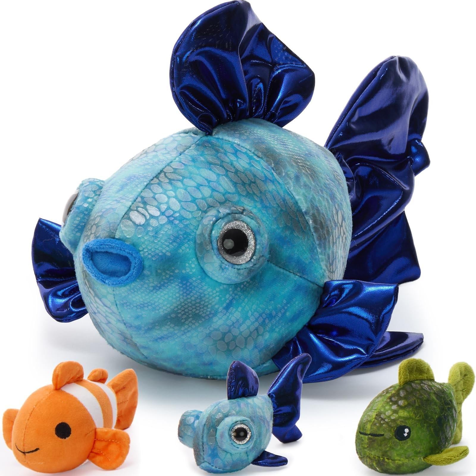 Grote Pluche Vis Knuffel met Baby in de Buik