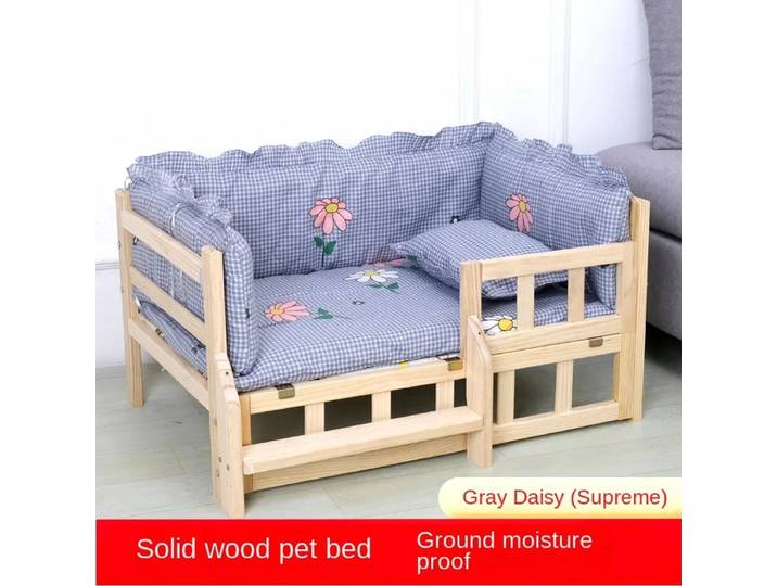 Maison pour chien en peluche en bois massif, lit universel pour chien, chenil suréWer, hors sol, toutes saisons, petit, moyen, grand, hiver