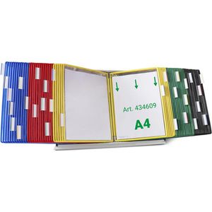 Tarifold Sichttafelsystem 434609, A4, Tischständer, farbig sortiert, 60 Sichttafeln