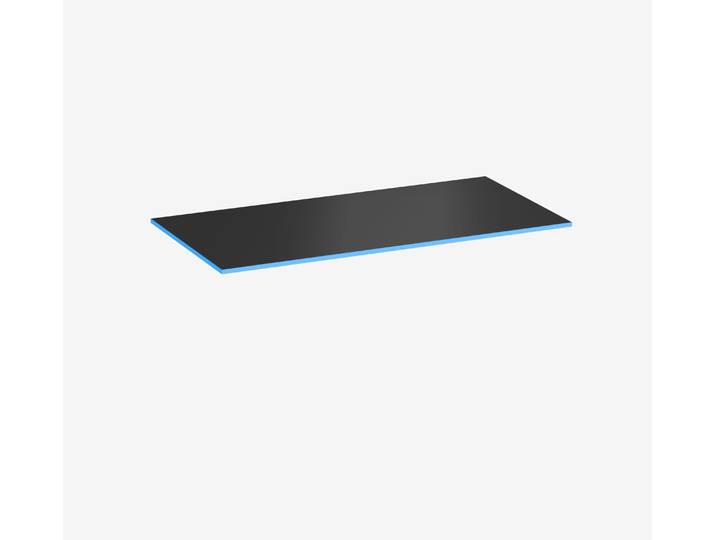 Gaming Tischplatte Rechteck, Schwarz, Silk Touch, 1600 x 800 x 19 mm, Kante Ocean