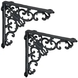 Relaxdays 8 x Regalwinkel antik schwarz Schwarz