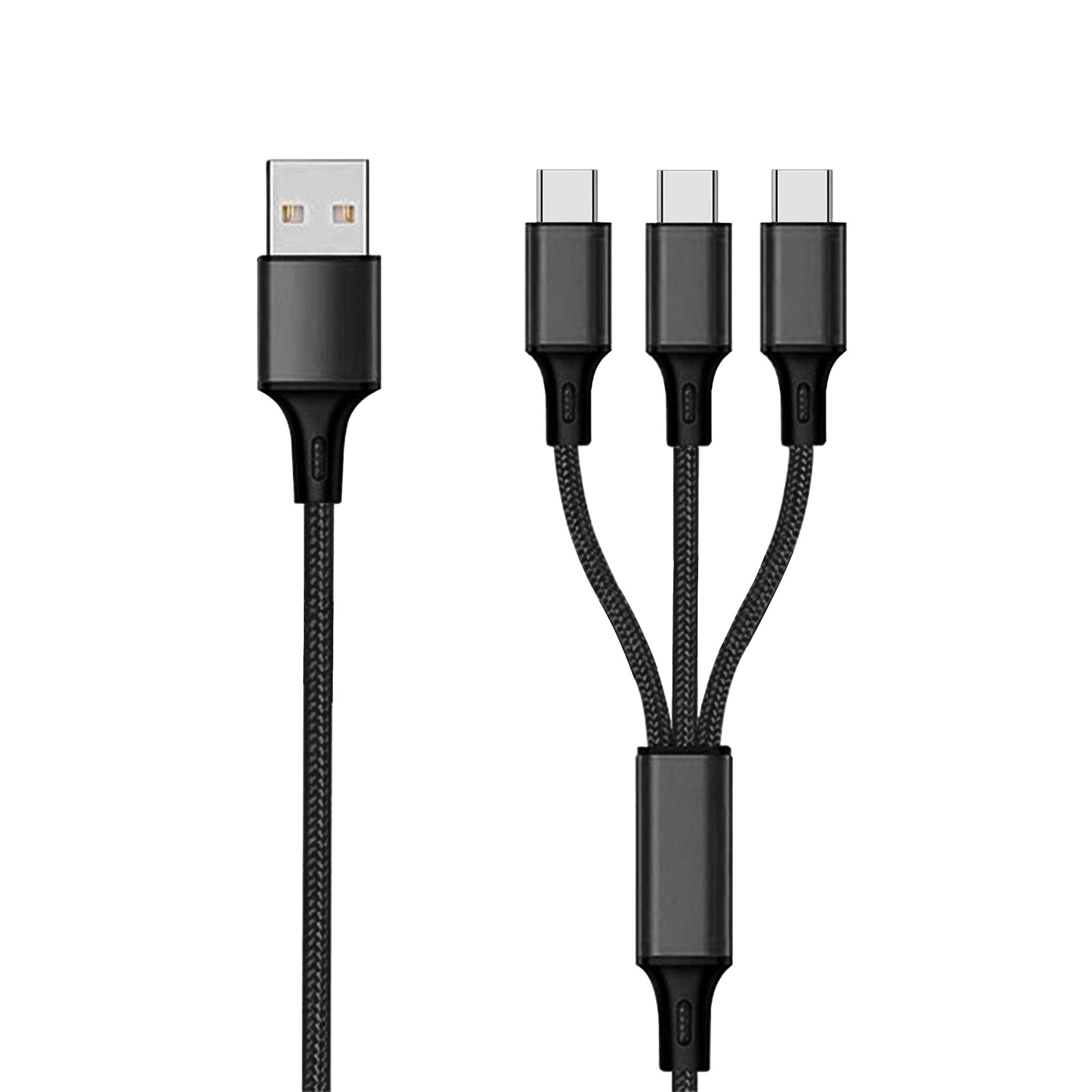 2GO 3 in 1 USB Ladekabel voor USB Type-C, zwart, 150 cm