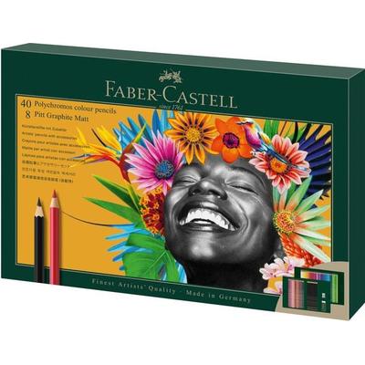 Faber-Castell Künstlerfarbstifte Polychromos & Pitt Graphite Matt, 50er Set