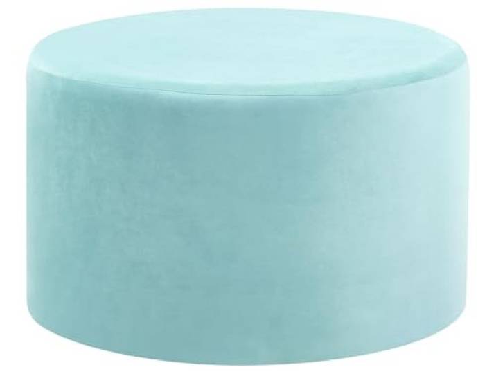 Beliani Pouf Samt mintgrün rund 61 cm luxuriös glamourös Sitzhocker Samthocker Millen