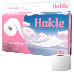 Hakle Toilettenpapier Traumweich, 4-lagig, Tissue, 130 Blatt, 8 Rollen