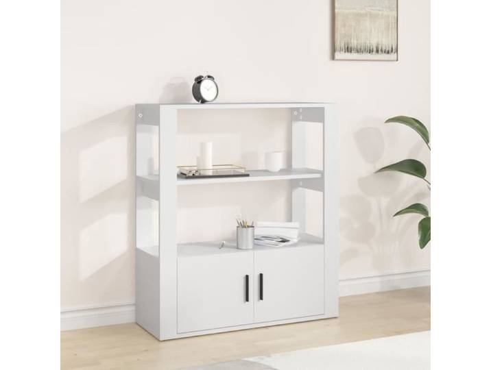 819460 Buffet Blanc 80x30x90 cm Bois d'ingénierie