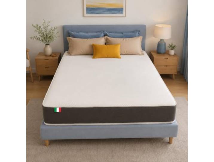 Comfy Line Matratze für französisches Bett, 120 x 200 cm, Memory-Schaum Matratze aus Memory-Schaum, halbstarr, wendbar, mit weicher Seite und fester Seite. Anti-Milben-Stoff, antiallergisch