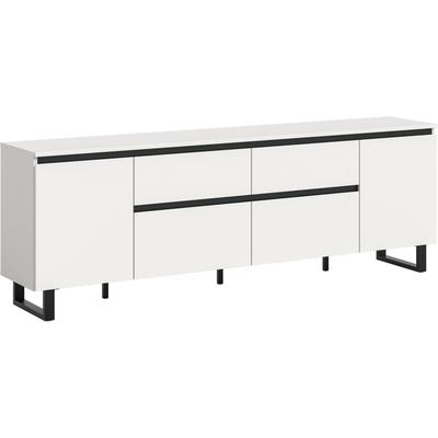 Lowboard HOME AFFAIRE "TOMA, 188cm breit, Metall-Kufen-Fuß, 2 Türen, 2 Schubkästen,2 Klappen", weiß, B:188cm H:65cm T:36cm, Sideboards, Lowboard, TV-Lowboard, Mediaschrank, Mediaboard, TV-Schrank, Schrank, Board