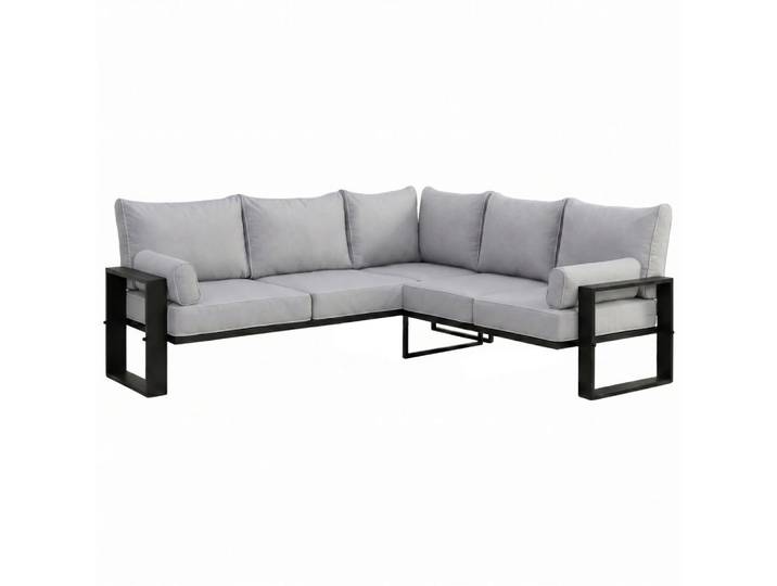 Beautysofa Loungeeckteil Verdino 2R2 mit Metallrahmen 215 cm Hellgrau, L-Form, 215x90x228 cm, Gartenmöbel, Loungemöbel, Gartensofas & Loungesofas