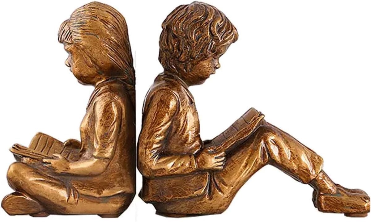 Boekensteunen Set Boek Eindes - 2 Stuks - Goud