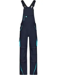 Funktions- Latzhose "JN848" - 50 - navy/turquoise