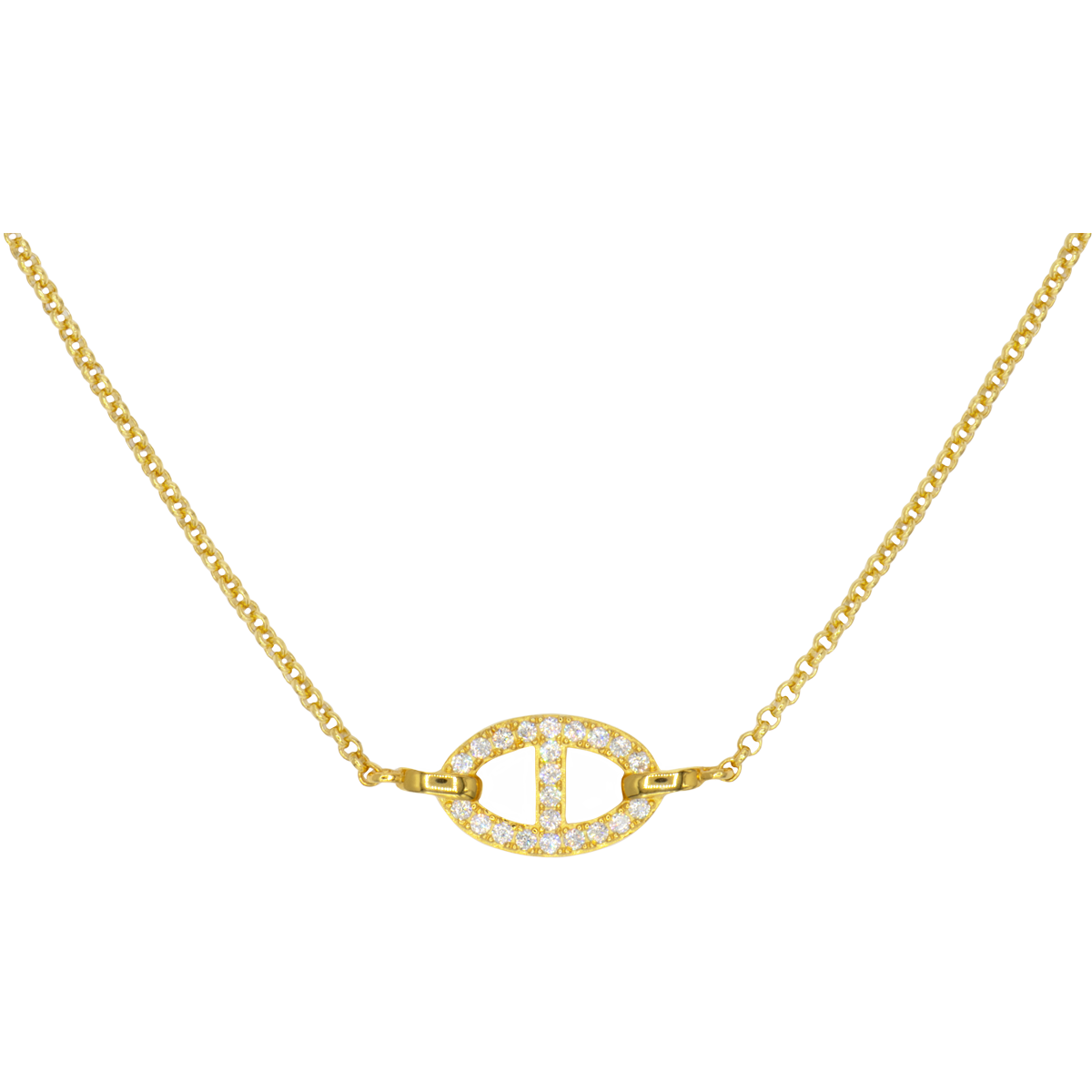 Jacques Lemans Kette Sterlingsilber vergoldet mit Zirkonia