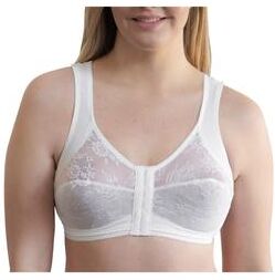 Plus Size Women's Front Closure Back Support Bandeau Bra by Rago in White (Size 44 DDD)