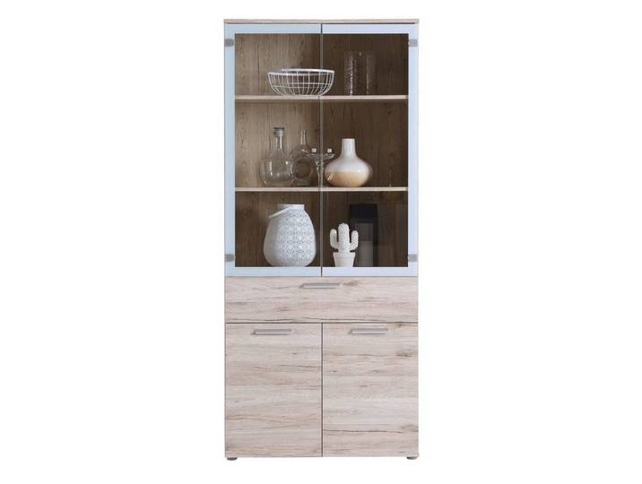 Newroom Vitrine Sandeiche 80 cm Vitrine Sandeiche Modern Vitrinenschrank Glasvitrine Wohnzimmer