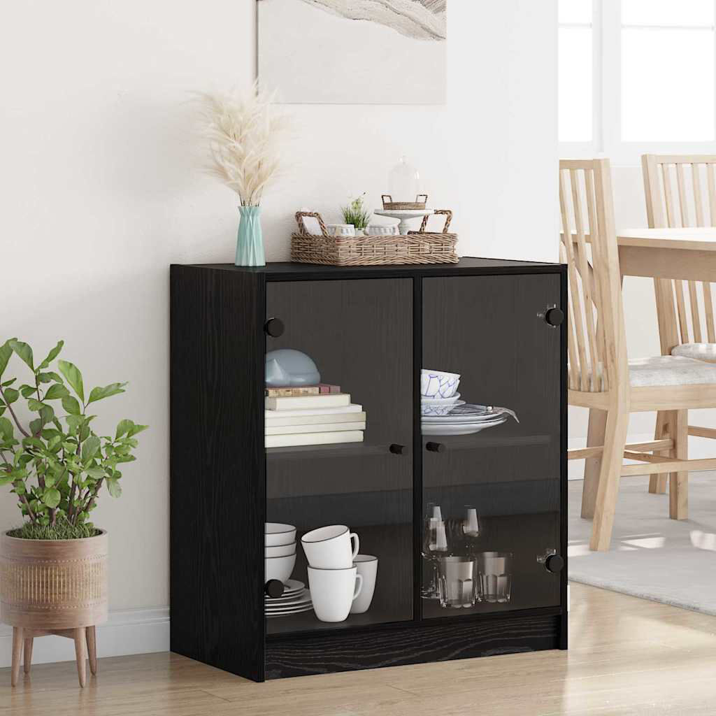 17 Stories Sideboard Accent Chest Black Oak 75.5cm H X 68cm W X 37cm D