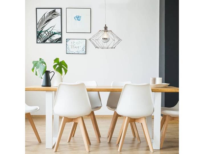 Suspension Fyn I 40 x 100 x 40cm Argenté Matériau : Métal Surface en métal : Laqué Type de métal : Acier inoxydable E27