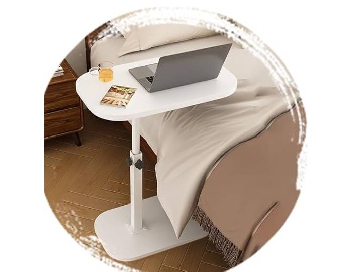 Verstellbarer Beistelltisch For Sofa, Couch, Nachttisch Mit Ausziehbarem Kaffeetablett. Use Now Set Art Work Shop Nachttisch,(White)