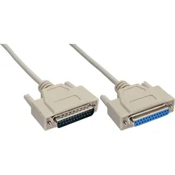 INLINE Serielle Verlängerung, 25pol Stecker / Buchse, vergossen, 1:1, 30m