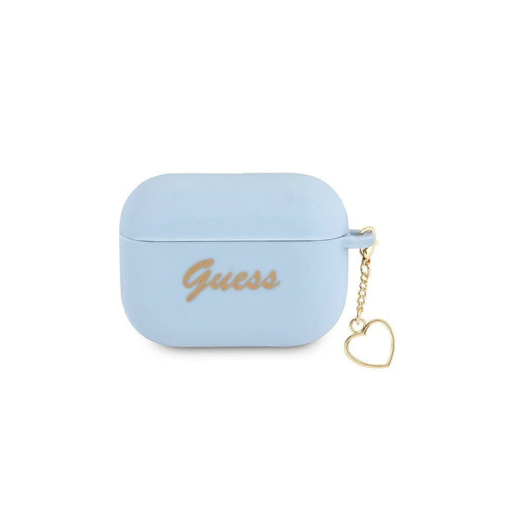 Guess Siliconen Hoes voor AirPods Pro met Hartvormige Charme, Blauw