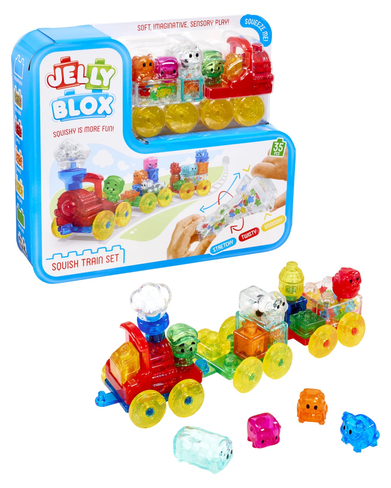 Goliath Jelly Blox Squish Treinset Bouwset met 35 onderdelen voor kinderen vanaf 2 jaar