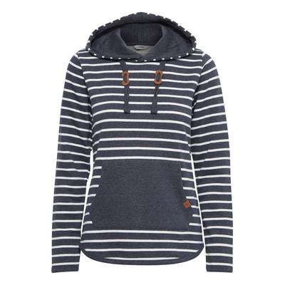 Kapuzenpullover OXMO "Hoodie OXCarina", Damen, Gr. XS, blau (marineblaus), Obermaterial: 65% Polyester PES. 35% Baumwolle CO., Sweatshirts Kapuzenpullover