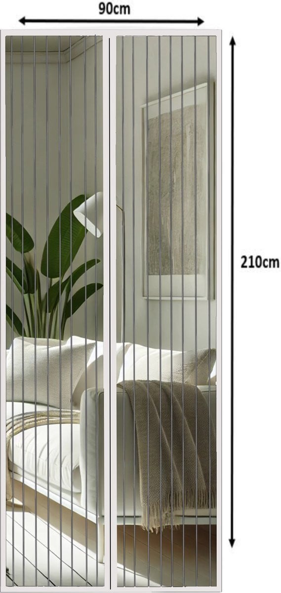 JEAS Luxe Magnetisch Vliegengordijn Wit - H x B: 210 x 90 cm