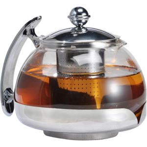 Böttcher-AG Tee-Kanne Glas, mit Edelstahl-Sieb, transparent, 1,2 l