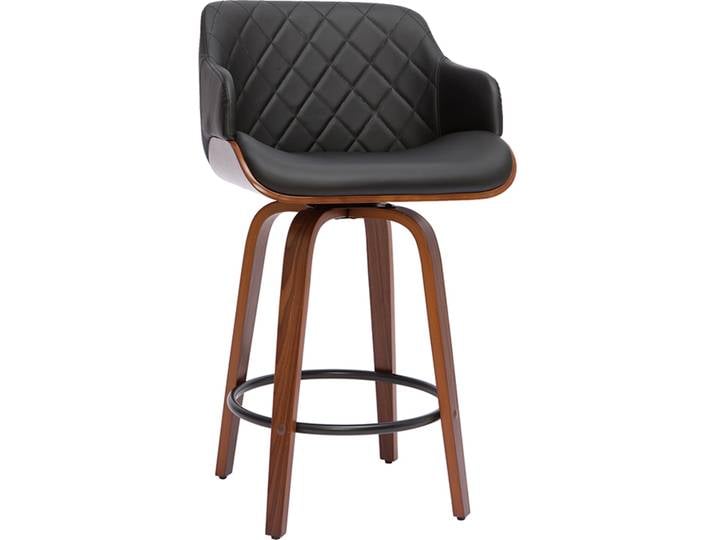 Design-Barhocker PANACH schwarz und dunkles Holz 65 cm LUCIEN