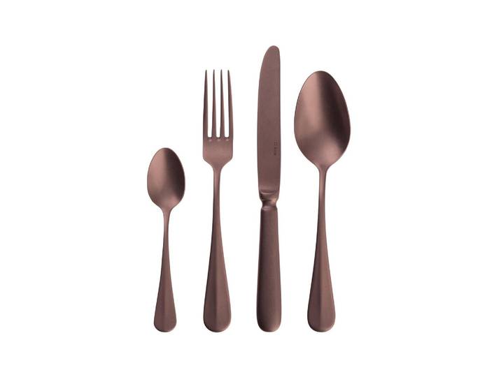 Besteck-Set SOLA Baguette Vintage 24-teilig, Silber/Hellgrau , braun (kupfer), 24 tlg., Essbesteck-Sets, Besteck-Set