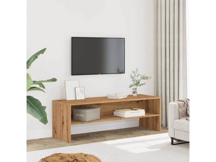 Meuble TV chêne artisanal 120x40x40 cm bois d'ingénierie banc TV meuble hifi centre de divertissement buffet TV 855767