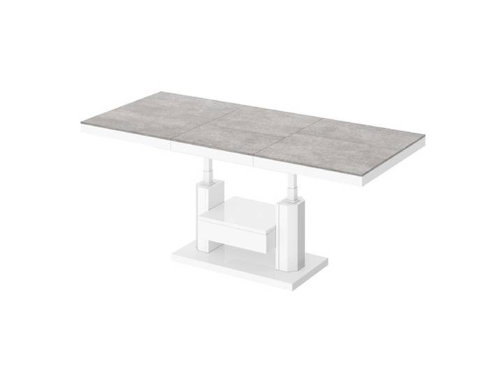 designimpex Couchtisch Design HM-120 Hochglanz stufenlos höhenverstellbar ausziehbar Esstisch