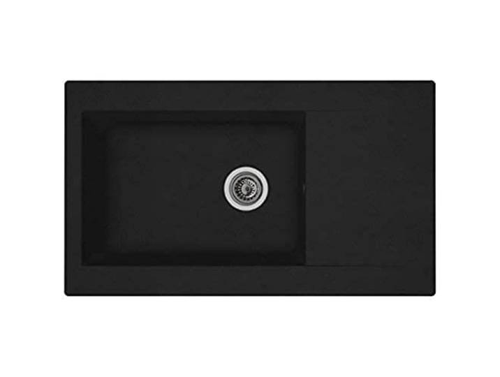 Respekta Denver Évier de cuisine encastrable Matériau de synthèse Minéralite Noir 86 x 50