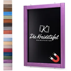 Die Kreidetafel Manufaktur Magnetische Kreidetafel - Magnettafel mit Holzrahmen / Flieder 50x100cm