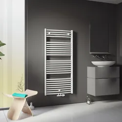 Handtuchheizkörper Badheizkörper Rondo mit Mittenanschluss in Weiß - 1290x600x50 mm, 845 Watt