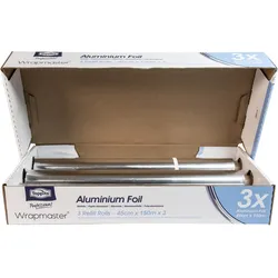 Wrapmaster Aluminiumfolie 45cm x 150m – 3 Rollen für Wrapmaster 4500 & Duo