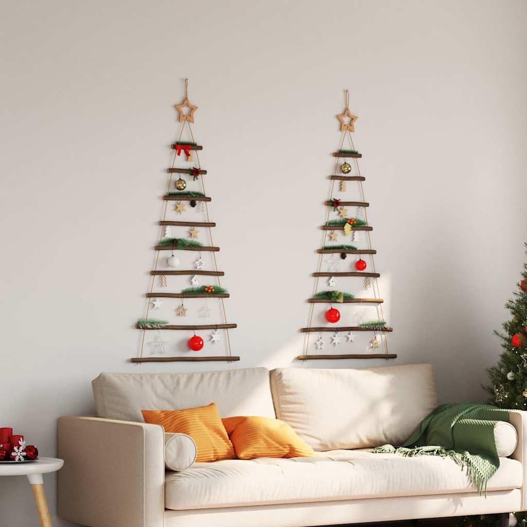 vidaXL Sapins de Noël suspendus avec étoiles supérieures 2pcs 55x120cm