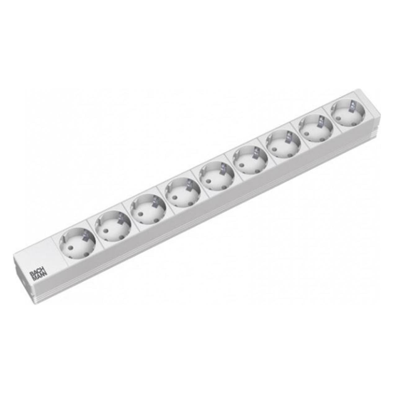 Bachmann 19"Steckdosenl. 9-f. (9x, CEE 7/3, CEE 7/4, CEE 7/5, CEE 7/7, Typ 13, Typ 23, Typ 25, Typ 26, 2 m) (333.506)
