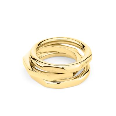 Ring-Set LIEBESKIND BERLIN "Schmuck Geschenk Edelstahl Ring Urban Chic" Gr. 58, gold (gelbgoldfarben), Fingerringe, Damen, 58, Edelstahl, 3mm